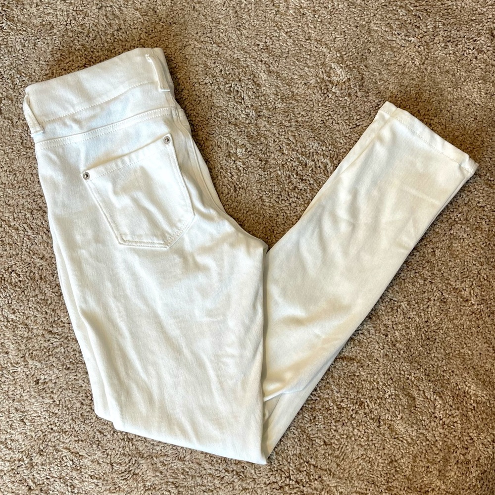 New White Pull On Skinny Jeans Jeggings